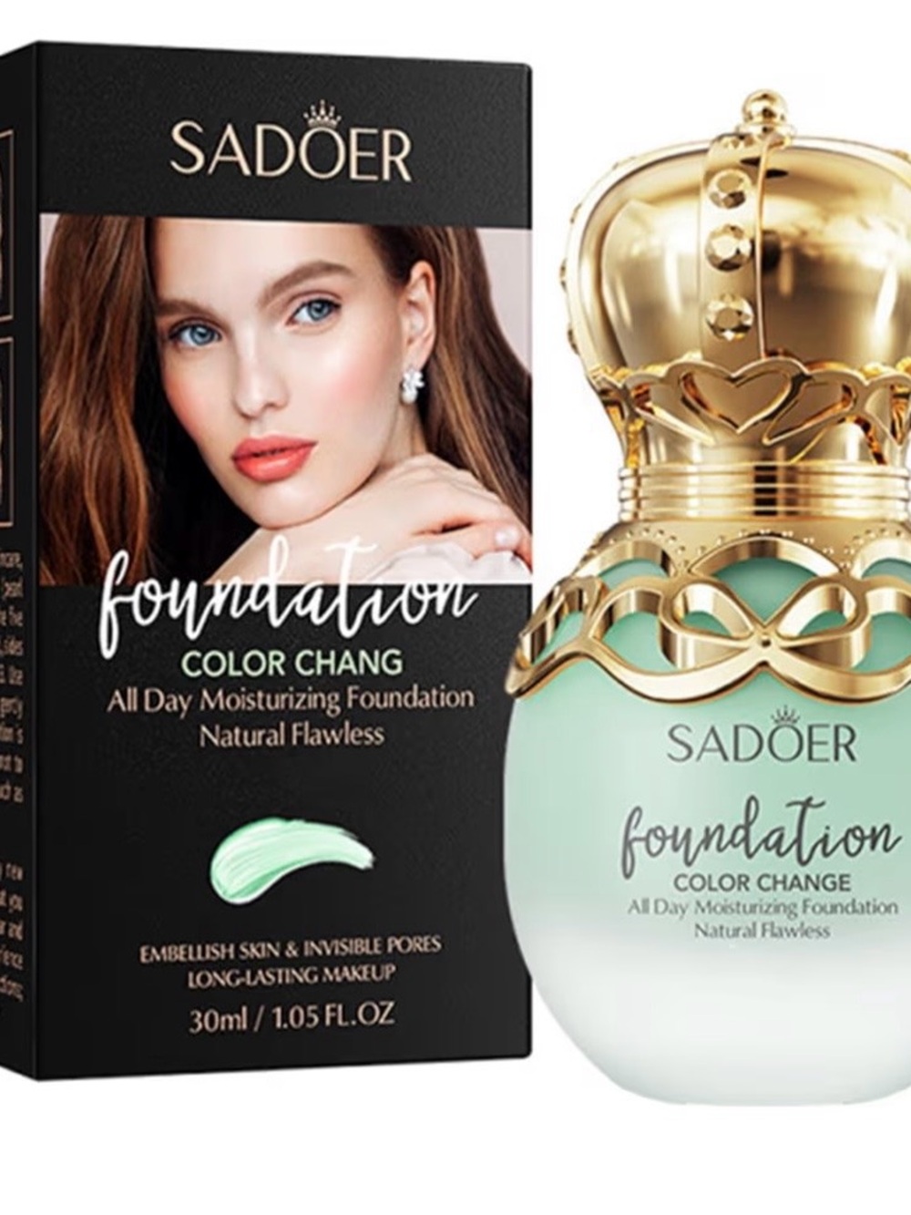 SADOER Color Chang Moisturizing Foundation Natural Flawless 1.05 Fl Oz Exp 11/26
